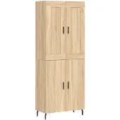 vidaXL Hoge kast 69,5x34x180 cm bewerkt hout sonoma eikenkleurig