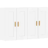vidaXL Hangkasten 2 st bewerkt hout wit