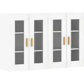 vidaXL Hangkasten 2 st bewerkt hout wit