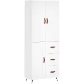 vidaXL Hoge kast 69,5x34x180 cm bewerkt hout wit