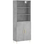 vidaXL Hoge kast 69,5x34x180 cm bewerkt hout betongrijs