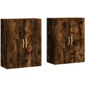 vidaXL Hangkasten 2 st 69,5x34x90 cm gerookt eikenkleurig