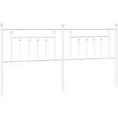 vidaXL Vervangend hoofdbord 200 cm metaal wit