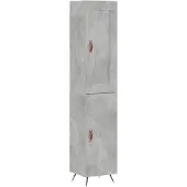 vidaXL Hoge kast 34,5x34x180 cm bewerkt hout betongrijs
