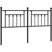 vidaXL Vervangend hoofdbord 180 cm metaal zwart