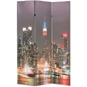 vidaXL Kamerscherm inklapbaar New York bij nacht 120x170 cm