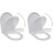 vidaXL Toiletzittingen met zachte sluiting, 2 stuks, kunststof, wit