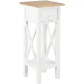 vidaXL Bijzettafel 27x27x65,5 cm hout wit