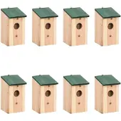 vidaXL Vogelhuisjes 8 st 12x12x22 cm hout