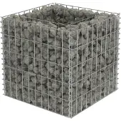 vidaXL Gabion plantenbak verhoogd 50x50x50 cm gegalvaniseerd staal