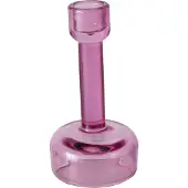 Boltze Glazen kandelaar / waxinelichthouder 15cm roze