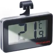 Westmark Digitale Koelkastthermometer, voor het meten van de temperatuur in de kamer of koelkast, kunststof/glas, zilver/zwart, 52152280
