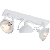 QAZQA Industriële plafondlamp wit met zilver 3-lichts verstelbaar - Magnax