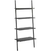 vidaXL Ladderrek met 4 schappen 64x34x150,5 cm zwart