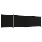 vidaXL Vida 4-panelen kamerscherm stof - Zwart, 274,8 x 70,9 inch