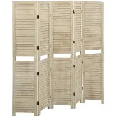vidaXL Kamerscherm met 5 panelen 175x165 cm massief paulowniahout