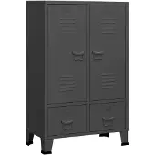 vidaXL Kledingkast industrieel 67x35x107 cm staal antracietkleurig