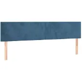 vidaXL Hoofdborden 160x5x78/88 cm fluweel donkerblauw