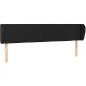 vidaXL Hoofdbord met randen 163x23x78/88 cm kunstleer zwart