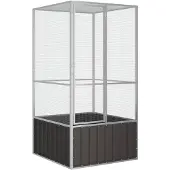 vidaXL Vogelkooi 111x107x211,5 cm gegalvaniseerd staal antracietkleur