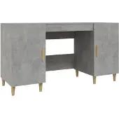 vidaXL Bureau 140x50x75 cm bewerkt hout betongrijs