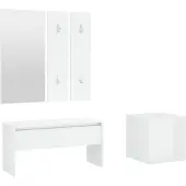 vidaXL Garderobe set bewerkt hout hoogglans wit