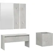 vidaXL Garderobe set bewerkt hout betongrijs
