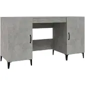 vidaXL Bureau, betonkleur, 140x50x75 cm, houtvezel