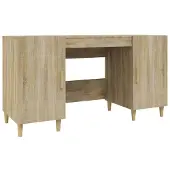 vidaXL Bureau, Sonoma-eikenhout, 140x50x75 cm, houtvezel