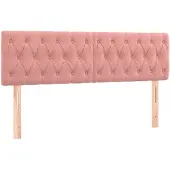 vidaXL Hoofdborden 160x7x78/88 cm fluweel roze