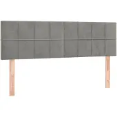 vidaXL Hoofdborden 144x5x78/88 cm fluweel lichtgrijs