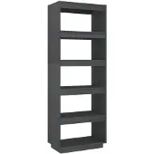 vidaXL Boekenkast/kamerscherm 60x35x167 cm massief grenenhout grijs