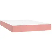 vidaXL Pocketveringmatras medium 120x210x20 cm fluweel roze