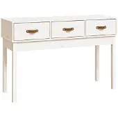 vidaXL Wandtafel 114x40x75 cm massief grenenhout wit
