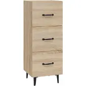 vidaXL Dressoir 34,5x34x90 cm bewerkt hout sonoma eiken