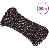 vidaXL Boot touw 4 mm 50 m polypropyleen zwart