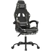 vidaXL Gamestoel draaibaar met voetensteun kunstleer zwart&camouflage