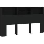 vidaXL Hoofdbordkast 180x19x103,5 cm zwart