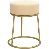 vidaXL Hocker rond fluweel abrikooskleurig