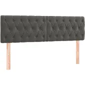 vidaXL Hoofdborden 160x7x78/88 cm fluweel donkergrijs