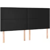 vidaXL Hoofdbord zwart 200x5x118/128 cm kunstleer