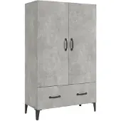 vidaXL Hoge kast 70x31x115 cm bewerkt hout betongrijs