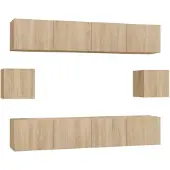 vidaXL 6-delige Tv-meubelset bewerkt hout sonoma eikenkleurig