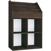 vidaXL Kindertijdschriftenrek 71x30x114 cm bewerkt hout gerookt eiken