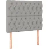 vidaXL Hoofdbord lichtgrijs 90x7x118/128 cm stof