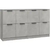 vidaXL Dressoirs 2 st 60x30x70 cm bewerkt hout betongrijs