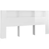 vidaXL Hoofdbordkast 220x18,5x104,5 cm hoogglans wit