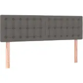 vidaXL Hoofdborden 144x5x78/88 cm kunstleer grijs