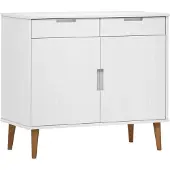 vidaXL Dressoir MOLDE 90x40x80 cm massief grenenhout wit