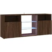vidaXL Tv-meubel met LED-verlichting 120x30x50 cm bruin eikenkleur